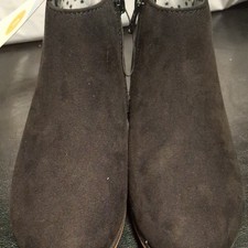 Cat  Jack Girls Black Ankle Bootie Faux Suede Zip Closure Size 1