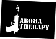 LLI Aroma Therapy Gun Smoke Funny | Decal Vinyl Sticker | Cars Trucks Vans 