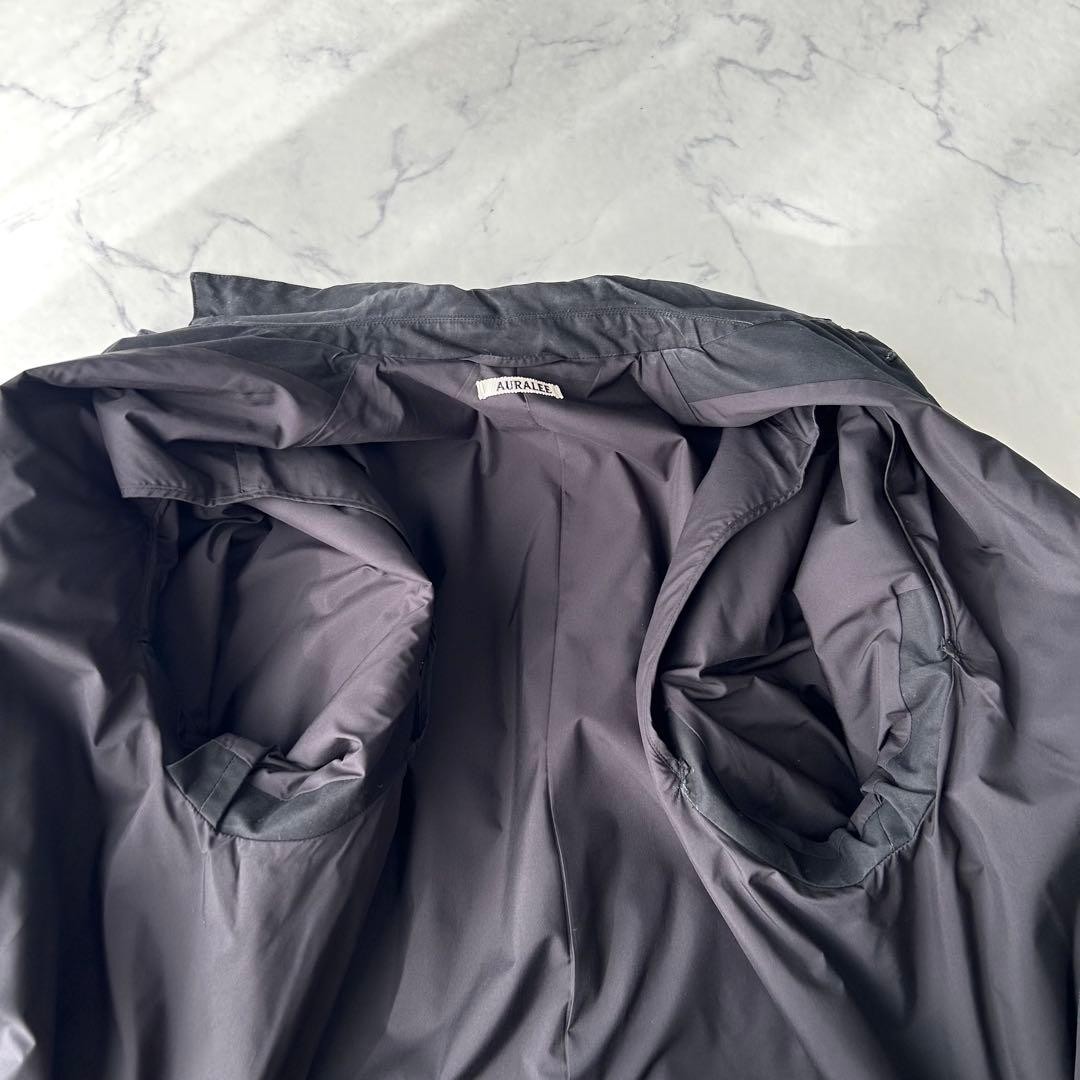 AURALEE High Count Cloth Batting Long Coat Black Size 4 L 17AW