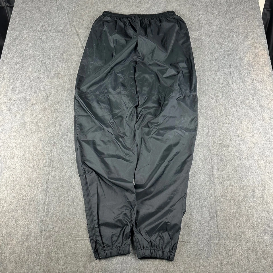 Pantalones de chándal de nailon negros de los 90 Nike para hombre con cremallera puños en las piernas cordón cintura XL Foto 2 de 4