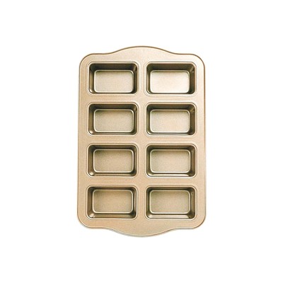 Mini Loaf Pan, 8-Cavity Non-Stick Carbon Steel Brownie Bakeware for Oven Baki...