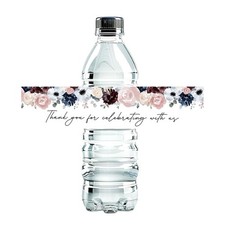 100 Pcs Water Bottle Labels Sticker for Wedding Bridal Baby Shower Party Table D