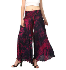 Women's Casual Tie Dye Silk Palazzo Ankle Pants Wholesale Lot of 03 Pcs Mix