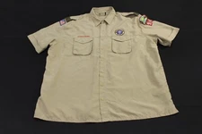 Boy Scouts of America BSA Men's Shirt Tan 3X-Large XXXL Sewn Patches