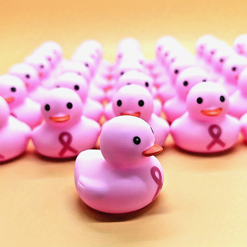 Pink Ribbon Duck Figurines Breast Cancer Awareness Support Ducks for Car & Home - Picture 2 of 38