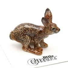 Little Critterz Rabbit Cottontail Bunn "Freeze" - Miniature Porcelain Figurine