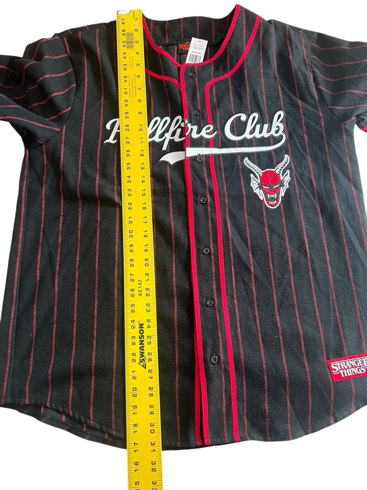 Stranger Things Hellfire Club Striped Baseball Jersey