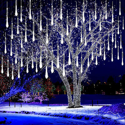 Kwaiffeo Christmas Lights Outdoor, 8 Tubes Meteor Shower Lights LED Snow Falling