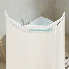 Bathroom Shower Curtain Folding Shower Curtain Rod Wall Mounted 110.23 lbs Load