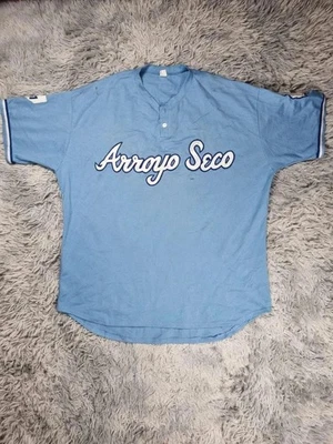 Maillot vintage baseball Arroyo Seco #11 Martinez Bleu Usa Mesh Xxl 80s 90s - Photo 1/4
