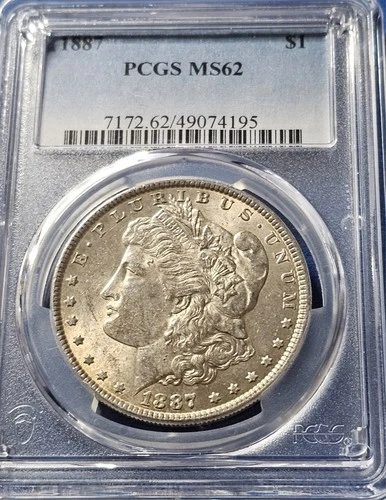 1887-P Morgan Silver Dollar $1 PCGS MS62