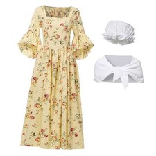 Pioneer Woman Costume Colonial Prairie Dress for Women0 10 Style-a yellow