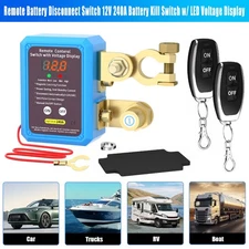 12V Remote Battery Disconnect Switch 240A Battery Kill Switch With LED Display