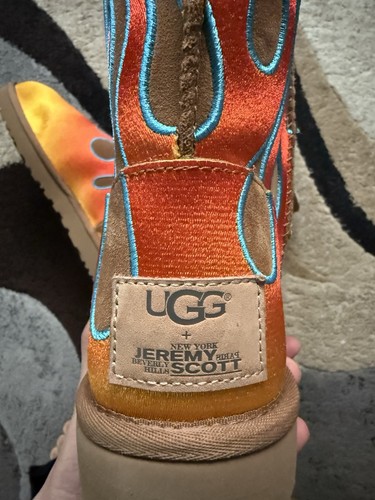 Jeremy Scott Fire Flame Chestnut Uggs Boot Size 8 US Men/9.5 Women Rare - Picture 3 of 9