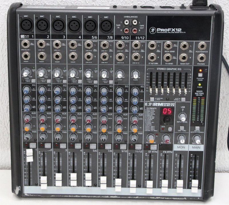Mackie ProFX12 Mixer 12 Channel Pro Mic/LINE Mixer with FX