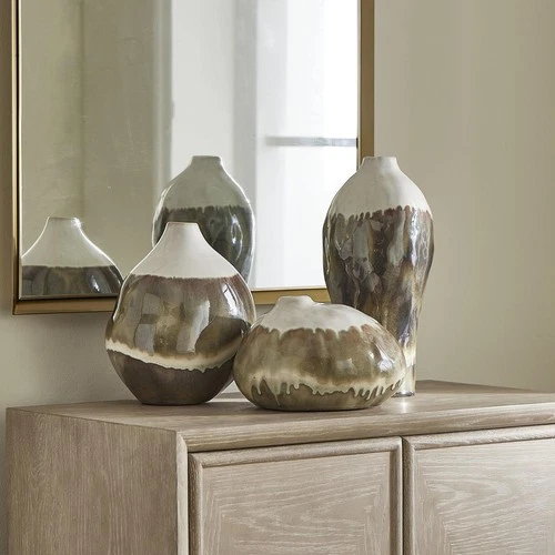 Uttermost 18283 Earthflow Earthy Tones and Soft Ivory Outdoor Vases, Set of 3 - Picture 2 of 5