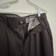 HAGGAR Cool 18 PRO Black Slim Fit Dress Pants Mens 32 X 32 Formal Classic Office