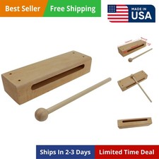 Wood Block with Mallet 1Set Wood Block Musical Instrument with Mallet, Solid Ha