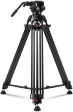 70.8" Professional Heavy Duty Video Camera Tripod with Fluid Head, QR Plate for