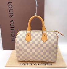 Auth Louis Vuitton Damier Azur N41534 Speedy 25 Boston Bag W/B/D NS051470