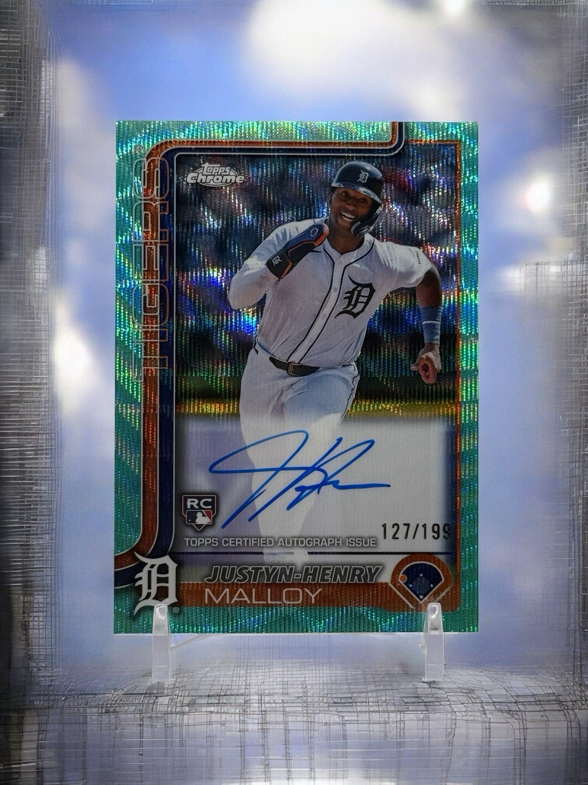 2025 Topps Chrome - Rookie Auto Justyn-Henry Malloy #RA-JM Aqua Wave /199