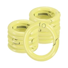 12-Pack Metal Spring O Rings, 5/8" Zinc Alloy Keyring Buckle [Light Yellow]