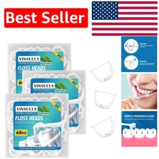 Mint Flavored Flosser Refill Heads - 60 Count Pack for Effective Dental Care