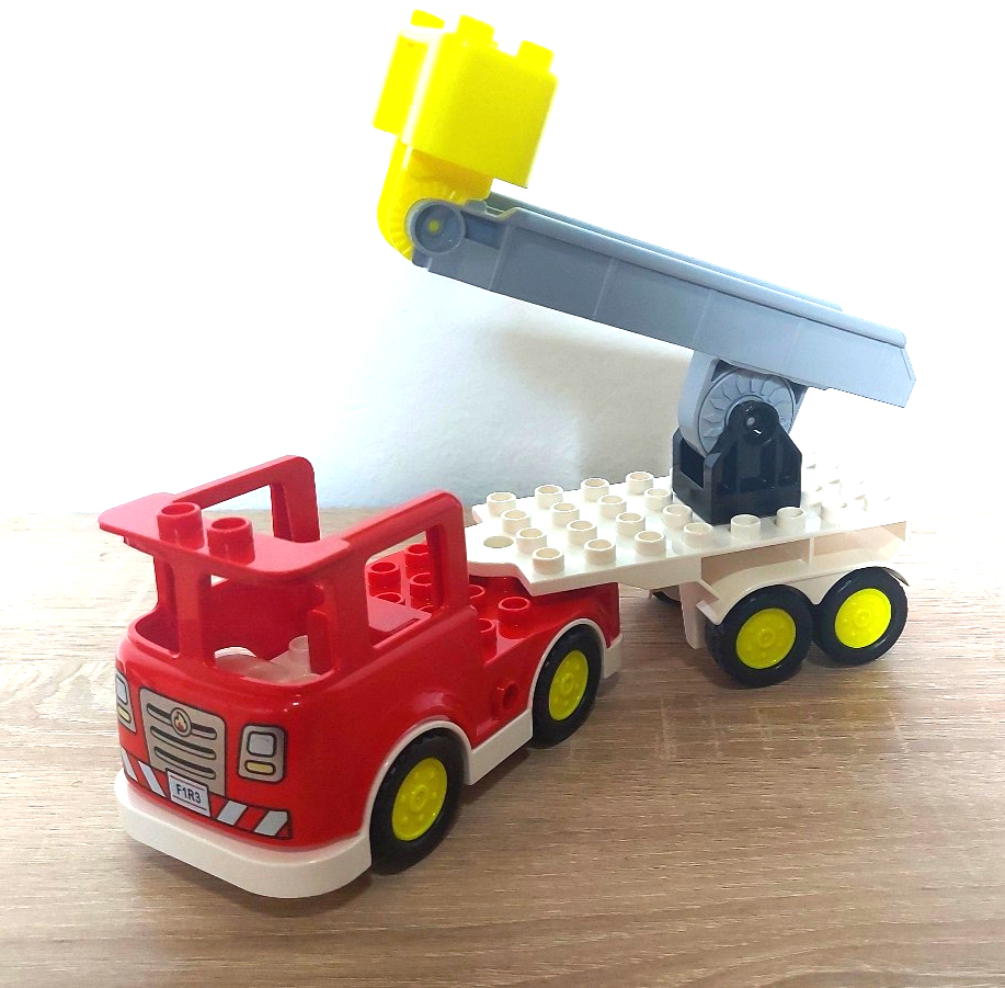 LEGO DUPLO LKW FEUERWEHRAUTO ANHÄNGER + VERSTELLBARER LEITER AUS 10969 ...