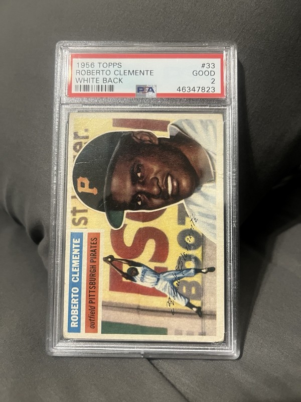 Topps 1956 Roberto Clemente #33 White Back PSA 2 Graded Pittsburgh Pirates