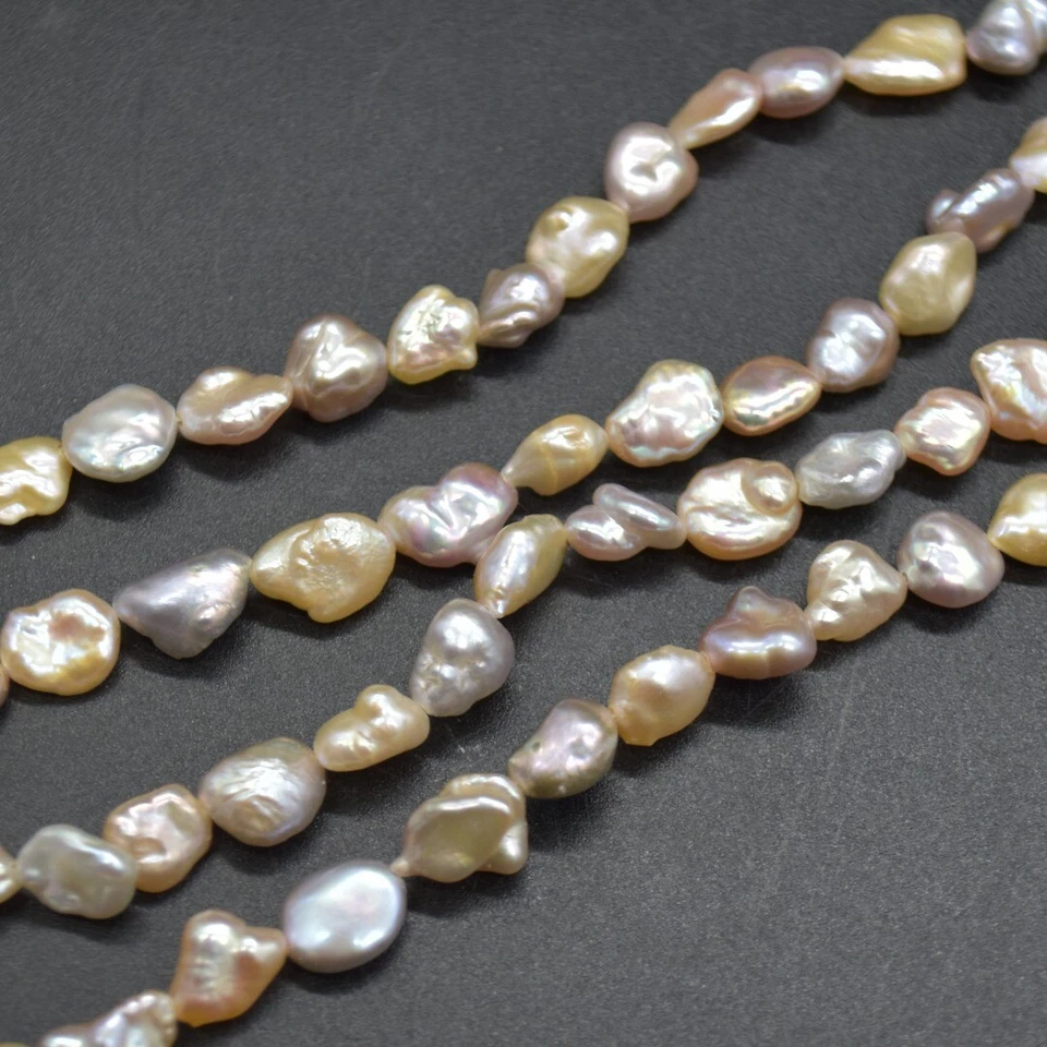 Freshwater Biwa Souffle Pearls- Mixed or Peach Pink - 3 Options, for Jewellery - Image 3 of 4