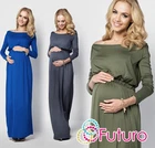 Ladies Maternity Evening Maxi Dress Long Sleeve Boat Neck Plus Sizes 8-18 FM08