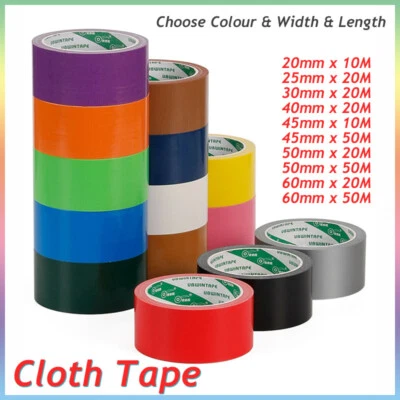Duct Gaffer Tape Waterproof Gaffa Duck Cloth Heavy Duty - 10/20/50M 14 Colours