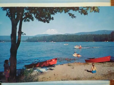 VNTAGE POST CARD MOUNT RAINIER & OHOP LAKE WASHNGTON