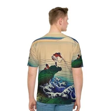 Hokusai Fisherman Fishing Koshu Kajikazawa Men T-shirt Ukiyo-e Fine Art Japanese