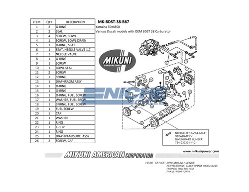 Mikuni bdst38 ремкомплект