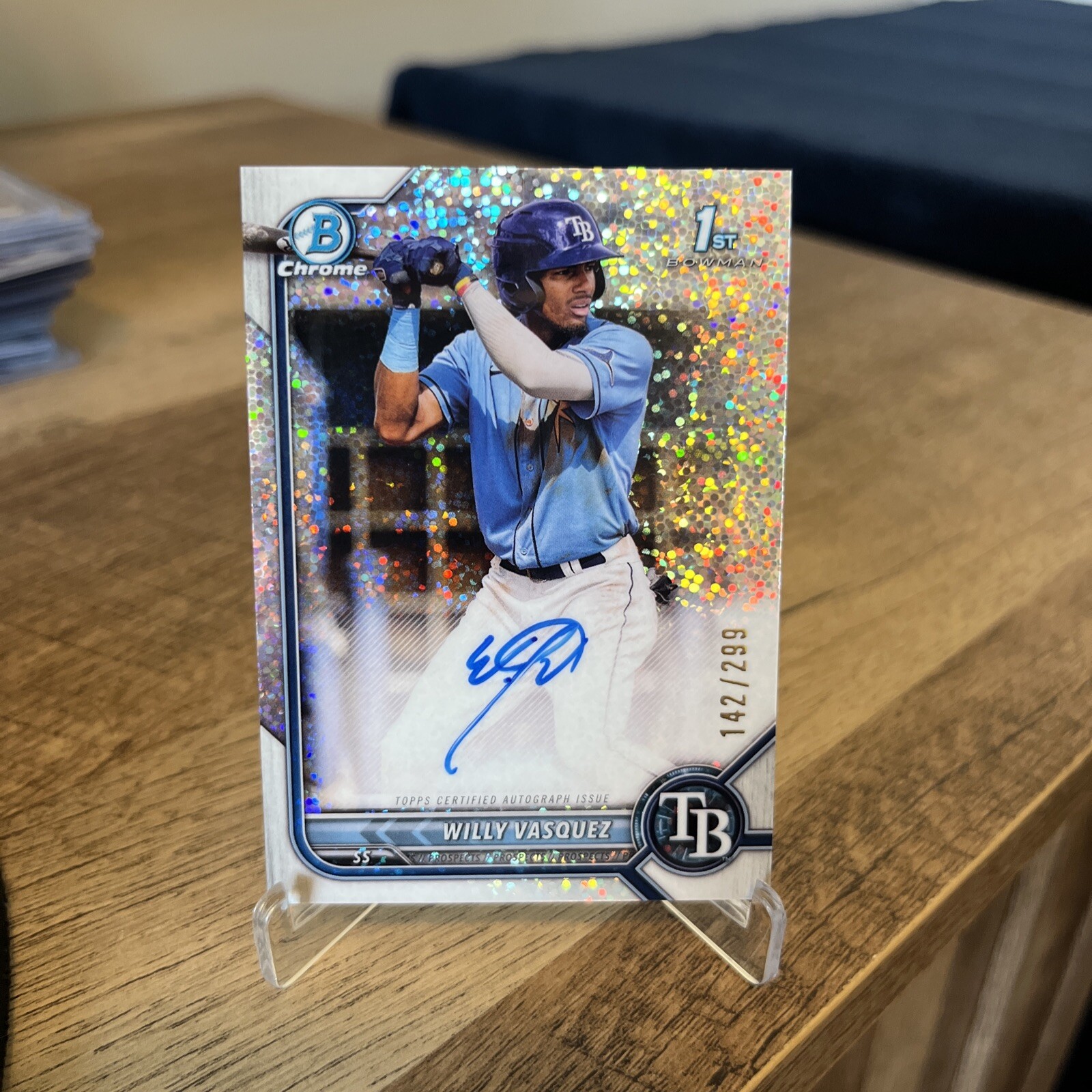 2022 Bowman Chrome WILLY VASQUEZ 1st Prospect Speckle Refractor Auto /299