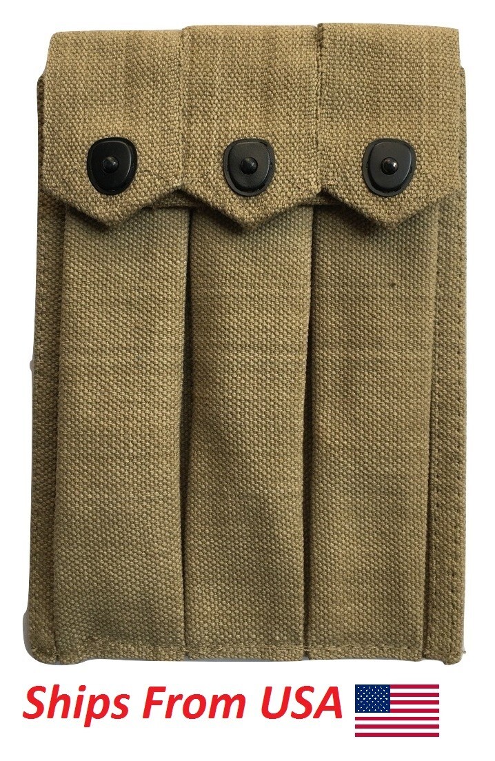 US Army Thompson Magazine Pouch - 3-fach Magazine Tasche Khaki, Canvas Material