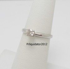 1/4CT Natural Diamond Solitaire Engagement Wedding Bridal Ring 14K White Gold