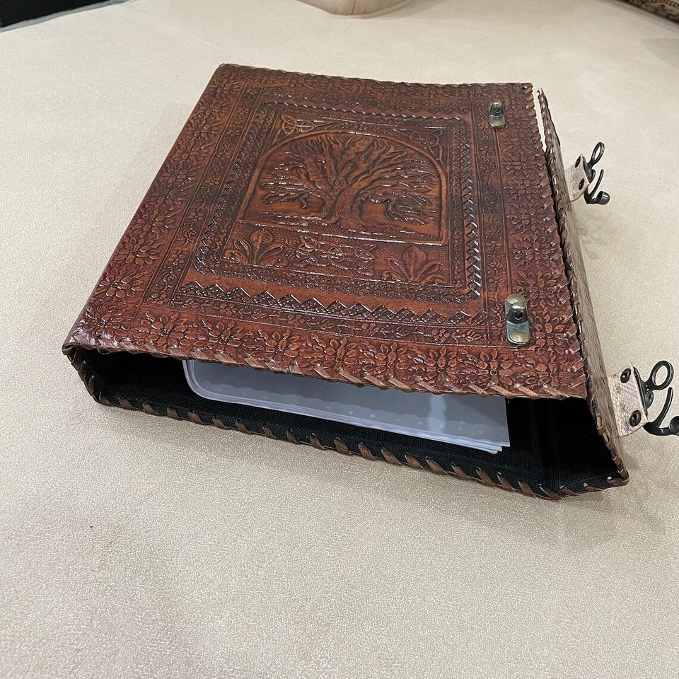 Leather Ring Binder, Tree Of Life Grimoire Binder, Leather Binder - Image 3 of 4