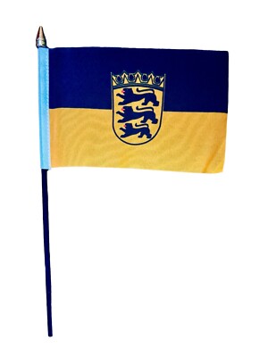 Baden-Wurttemberg SMALL HAND WAVING FLAG 6''X4'' flags GERMAN GERMANY