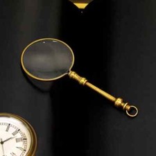 Retro handmade brass magnifying glass, desktop decoration