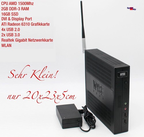 Mini Computer PC AMD 1500Mhz 16GB SSD 2GB DDR3 WLAN Windows XP Old Games - Picture 2 of 7