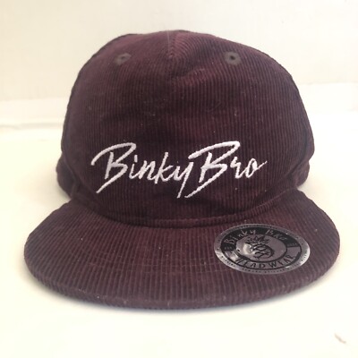 Binky Bro Hat Corduroy Cap Infant Size Snapback Maroon White