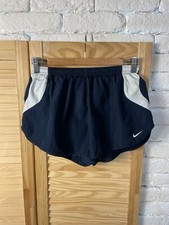 NIKE FIT RUNNING FOOTBALL SOCCER VINTGE 00S 90S SHORTS NAVY BLUE WHITE MENS sz M