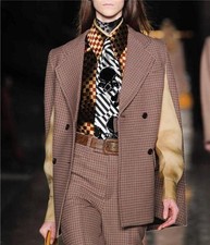 Miu Miu Runway Wool Checked Cape Coat Uk6-8 Us2-6 New Auth Jacket