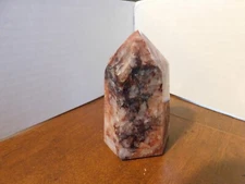 3.5" RED FIRE HEMATOID Quartz Crystal POINT PRISM- MADAGASCAR
