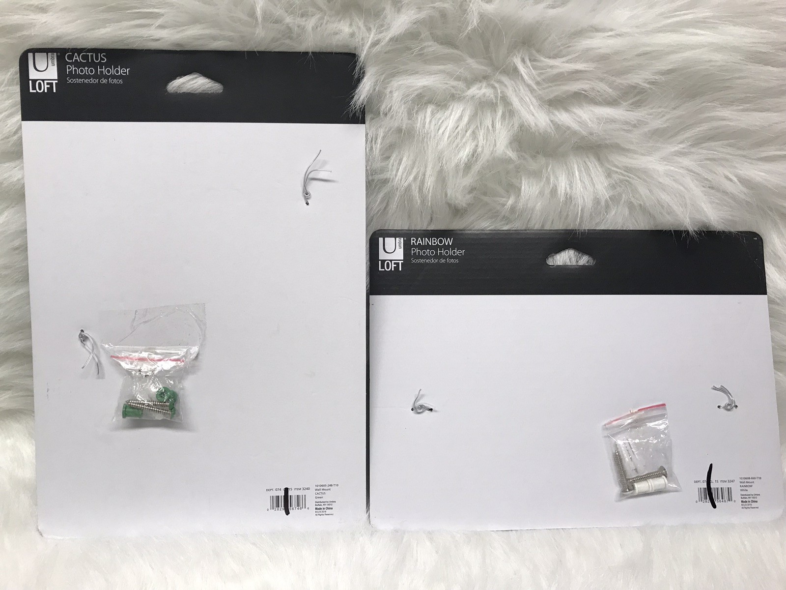 Umbra Loft Photo Holder ( Lots Of 2) Cactus & Rainbow Shape Green