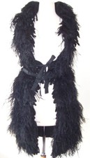 Sacai Black Wool Feather Fringe Shredded Vest S