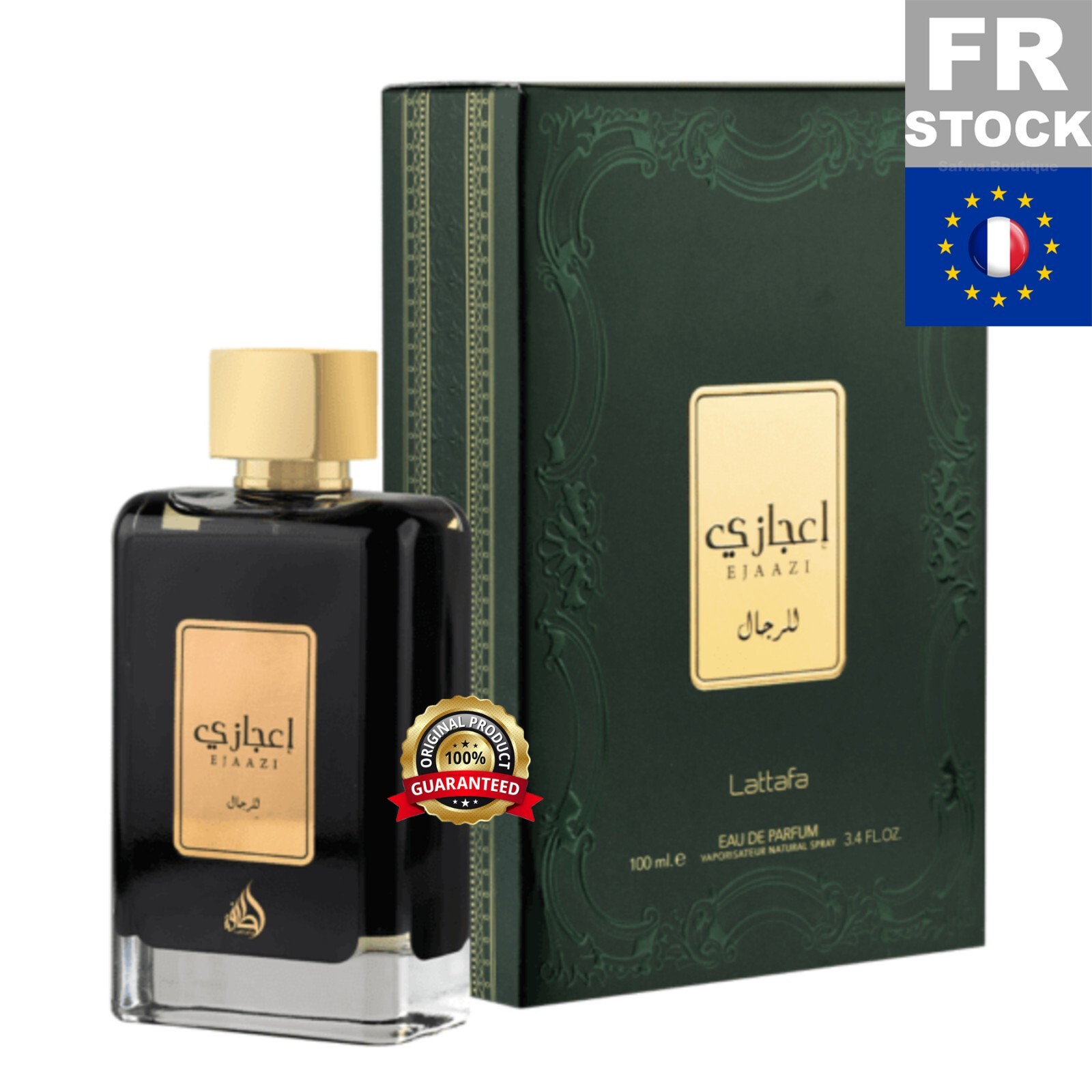 Eau de parfum Ejaazi Lattafa 100mL parfum mixte dubaï longue tenue pour homme et femme