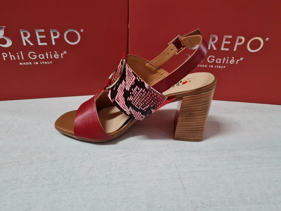 Sandale À Talon Avec Boucle, Femme - Art. 31220-E1/ROS (ROUGE) - Photo 4/4